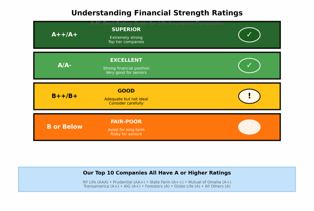 Best Life Insurance Companies for Seniors 2025: Complete Comparison Guide Understanding AM Best financial strength ratings for life insurance companies and what they mean for seniors