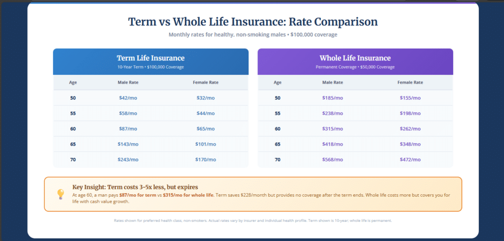 Term Life Insurance vs Whole Life Insurance for Seniors: Which Is Right for You?