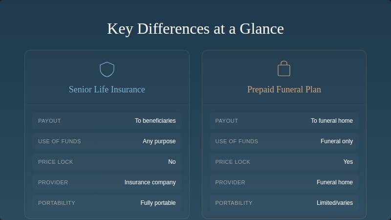 Senior Life Insurance vs Prepaid Funeral Plans