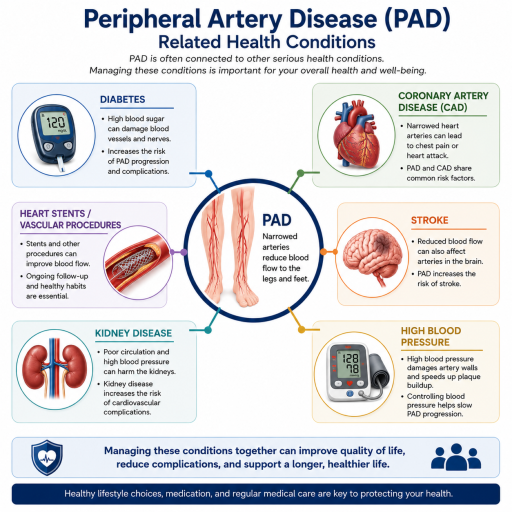 Related Health Conditions Graphic with PAD
