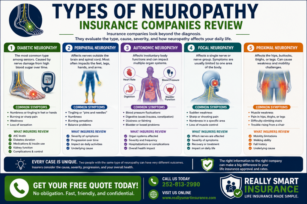 types of neuropathy that insurance companies review