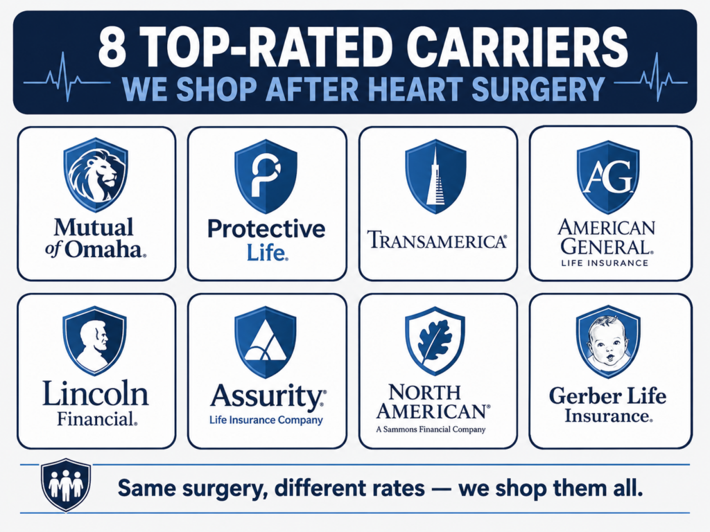Top-rated life insurance carriers listed